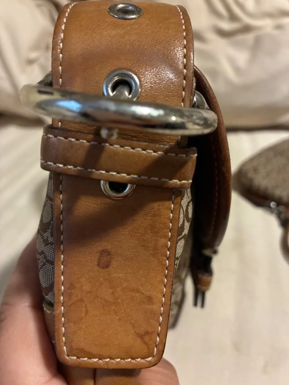 Coach soho 6818 bag and wristlet combo brown signature c print